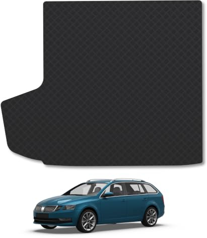 Skoda Octavia (2013-2020) [Estate] 3mm Rubber Boot Mat | Tailored Fit Durable Boot Liner Full Coverage Protection Waterproof Accessories Easy Clean Anti Slip Made in the UK