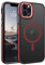 GaoBao Magnetic for iPhone 11 Pro Max Case,Compatible with MagSafe Military Shockproof Translucent Matte Slim Fit Phone Cover Men Women Hard PC TPU Anti-Scratch Case for iPhone 11 Pro Max,Black/Red