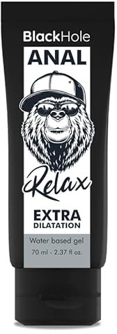 Black Hole Relax Gel Lubrifiant Intime 70ml - Effet Relaxant et Dilatation Progressive - Base d'Eau Hypoallergénique - Compatible Préservatifs/Sextoys - Fabriqué en Europe