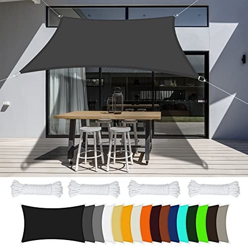 Garten-Pavillon, groß, 5 x 6 m, 98 % UV-Schutz, für Terrasse, Rasen und Outdoor-Aktivitäten, dunkelgrau