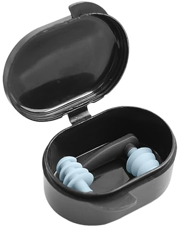 Tapones de natación para los oídos, impermeables, de silicona | reutilizables, para bañarse, 4 capas de silicona para nadadores, reutilizables, cómodos, para piscina, ducha