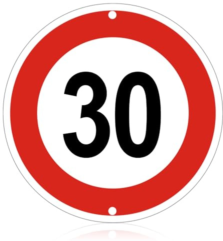 30Km Routière Panneau En Aluminium Métal, Panneau De Signalisation À Vitesse Maximale De, Routière En Aluminium,Signalisation Pour Extérieur Ø 30 (Vitesse Maximale 30 Km Heures)