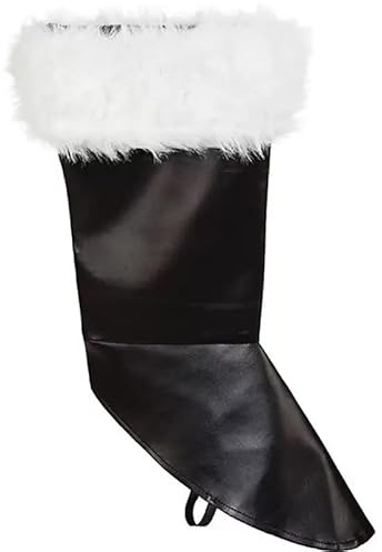 Santa Costume Boot Covers Christmas Santa Boots Covers,Men's Wide Calf Santa Claus Boots with White Plush Cuffs Buckle Strap for Halloween Christmas Costume for Adults Santa Suit Accessories