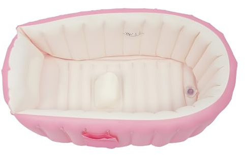 Vasca da bagno gonfiabile, portatile da viaggio bambino infantile vasca da bagno pieghevole antiscivolo con pompa ad aria e cuffia da doccia per neonati bambini ragazzi e ragazze