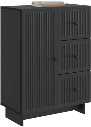 vidaXL Sideboard Schwarz 66 x 34,5 x 90 cm Holzwerkstoff, Vintage-Stil Einheit, rechteckige Anrichte, schickes Stauraum, platzsparendes Design, praktischer Esszimmer-Schrank