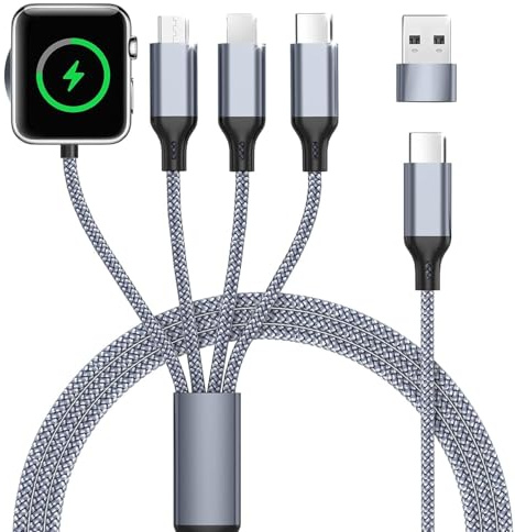 4 in 1 USB C Cable for Apple Watch Charger and iPhone 17, 16, 15, 14, 4FT