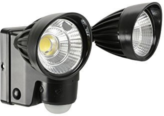 Ex-Pro Outdoor LED Dual Spot Floodlight Security Light, Battery Powered, with PIR Motion Sensor