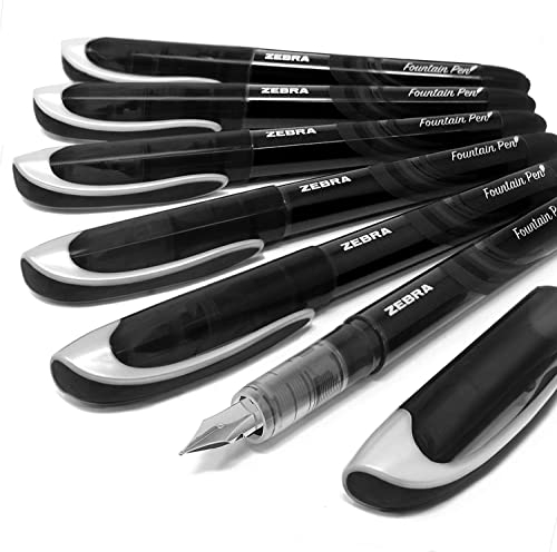 Cebra Fuente - Desechables Pluma Estilográfica - Tinta Negra - Paquete de 6