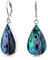 Große irisierende Regenbogen-Abalone-Muschel natürliche birnenförmige Tropfen-Ohrringe mit Hebelverschluss für Frauen Teenager .925 Sterlingsilber