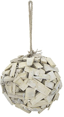 Dekokugel aus Holz Ø 30cm weiß