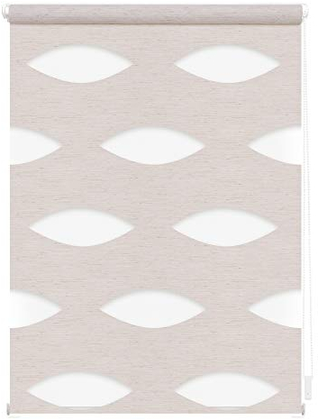 Lichtblick Doppelrollo Klemmfix ohne Bohren, Ellipse, Blickdicht, Klemmträger-Montage, Sichtschutz, Wandmongtage, Deckenmontage, für Fenster Natur,70 cm x 150 cm (B x L)