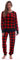 #followme Damen Jogger Pyjamahose Set Ultraweiches Velours PJs, Rot Schwarz - Buffalo Plaid, 3X