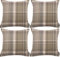 McAlister Textlies Heritage | 4er Pack Kissenbezüge im Karierten Tartan Muster | 43 x 43 cm in Beige Natur | Deko-Kissenbezüge im zeitlosen Karomuster