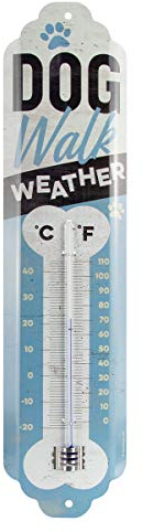 Nostalgic-Art Analoges Retro Thermometer Dog Walk Weather – Geschenk-Idee für Hunde-Besitzer, aus Metall, Vintage-Design zur Dekoration, 6,5 x 28 cm