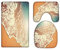 A.Monamour Badezimmer Badematte 3 Teilig Set Blue Ocean Sea Soft Waves Sandstrand Tropical Scenery Art Toiletten Deckel Abdeckungen Flanell Saugfähig Badteppiche Badvorleger Badgarnitur WC Vorleger