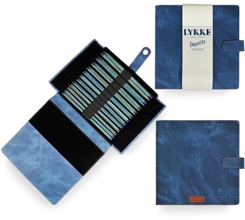 Lykke Geschenk Set mit geraden Stricknadeln in (25cm/10 - Indigo)