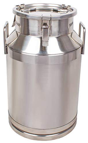 Beeketal 'BMK-40' Milchkanne Transportkanne 40 Liter aus Edelstahl, auslaufsicherer Deckel mit Spannverschluss und Gummidichtung, Molkerei Milch Kanne zum Transportieren oder zur Aufbewahrung