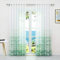 ESLIR Gardinen mit Schlaufen Vorhänge Fensterschal Transparent Schlaufenschal mit Farbverlauf Muster Voile Grün BxH 140x175cm1 Stück