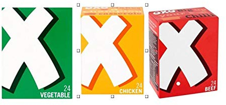 OXO Bundle - 1 x pollo, 1 x manzo e 1 x verdure, confezione da 24 pezzi ciascuno.