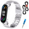 MIJOBS Bracelet en Métal pour Xiaomi Band 5 Bracelet Xiaomi Band 6 Bracelet pour Miband 4 Bracelet Miband 3 Bracelet en Acier Inoxydable Compatible avec Xiaomi Band 6/5/4/3 Bracelet