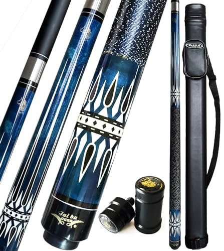 Tai ba cues Billardqueue-Stick, 13 mm, mehrschichtige Lederspitze, 147,3 cm, Leinenwickel, Hartholz, kanadischer Ahorn, professioneller Billard-Queue-Stick 539 - 595 ml (wählbar)