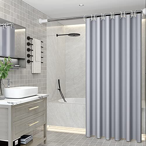 DEARARTBaño Plata Gris Cortina de Ducha Set Resistente al Agua, 180cm (L) × 180cm (W) Tela Tela Cortinas de Ducha con Grommet y Ganchos, Secado rápido 100% Impermeable máquina Lavable fácil Limpieza