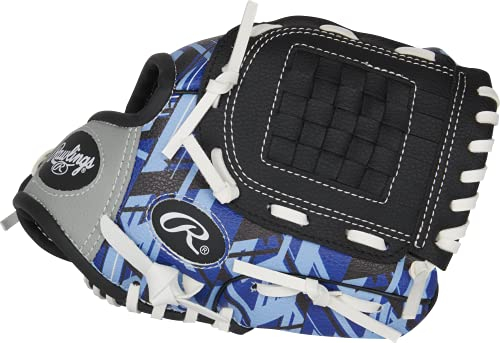 Rawlings T-Ball & Youth Baseball/Softball Glove | Sizes 9-10.5 Remix Baseballhandschuh für Jugendliche, 22,9 cm, Korbgeflecht, Rechtshänder, Blau, 9 | Ages 3-6