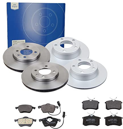 ATE Bremsen-Set 2 Bremsscheiben + Bremsbeläge Bremsensatz Einbau Vorne Hinten Bremsscheiben-Set Scheibenbremsen SIZW21YGM1 passend für Audi A6 A6 Avant