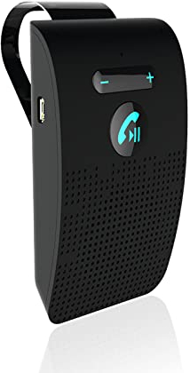 Auto Bluetooth Lautsprecher für Handy, Freisprecheinrichtung Bluetooth Freisprecheinrichtung für Handy Car Kit mit Rückenclip, Auto Power On Off, Sprachführung Bluetooth 5.0 Empfänger Auto Freispreche