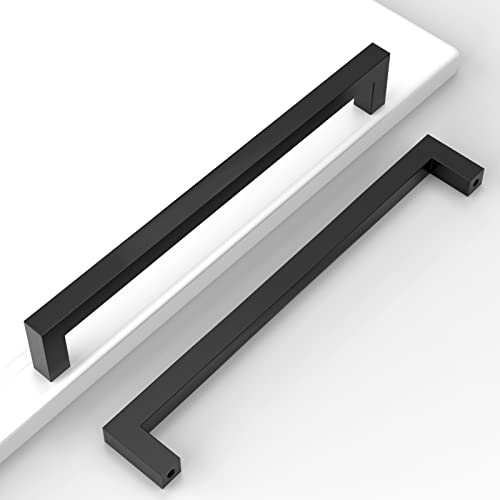 Amerdeco 10 Pièces Poignee de Meuble Noir Entraxe 224mm Cuisine Acier Inoxydable Poignée Meuble Cuisine Poignées pour Placards Poignet de Porte Cuisine Poignet Meuble Cuisine