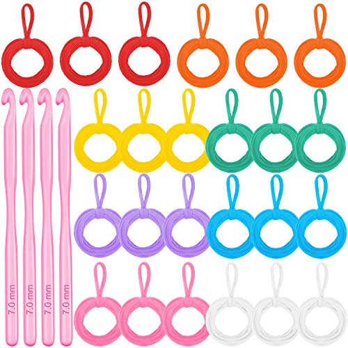 FARUTA 384 Stück Loom Topflappen Schlaufen Weben Bastelschlaufen mit 8 Farben und 4 Häkeln für DIY Bastelbedarf, kompatibel mit 17,8 cm Webrahmen