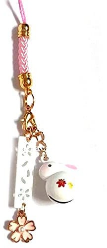 Vepoty Coneño Cerezo Blossom Charm de Teléfono - Lindo Colgante para Decoración del Bolso y Llaves - Lanyard Celular