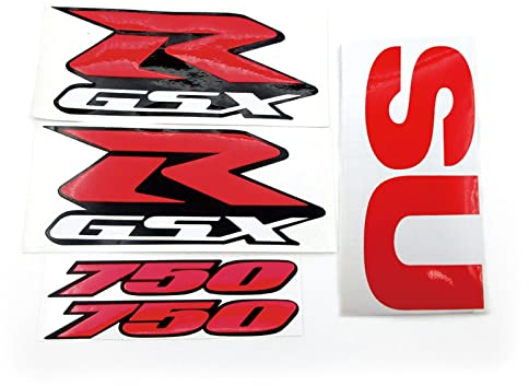 Für Suzuki GSXR 1000 750 600 GSX-R K1 K2 K3 K4 K5 K6 K7 K8 K9 K10 Aufkleber Emblem Motorrad Verkleidungssatz Seitenaufkleber Abzeichen Schmücken (Color : for 750 Red)