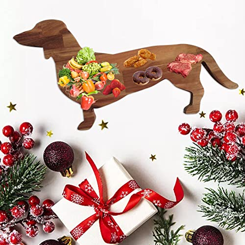 Schneidebrett mit Dackel-Motiv, niedliches Weihnachts-Speiseteller, Familienfeier, praktisches Futtertablett, 22 x 40 cm