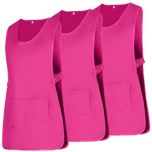 MISEMIYA - Package 3 Units - Apron Cleaning Work Uniform Clinic Hospital Cleaning Veterinary Sanitation Hostelry - Ref.868 - Large, Pink