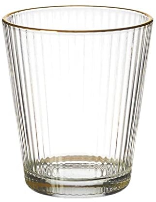 HOME DECO FACTORY THE KA6275/WEB – Set mit 6 Gläsern, geriffelt, goldfarben, 30 cl, für Wasser, Saft, Soda, Cocktail