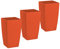 ECOMACETAS FLOWERPOT STORE Maceta de Colores de Plástico. Alargada Rectangular Decorativa 26 cm De Alto (Rojo Coral, 3)