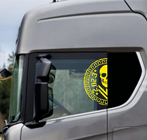 DualColorStampe Aufkleber kompatibel mit Scania Daf Iveco Man LKW Zubehör LKW Aufkleber LKW Fenster COD.0301 (Fluoreszierend)