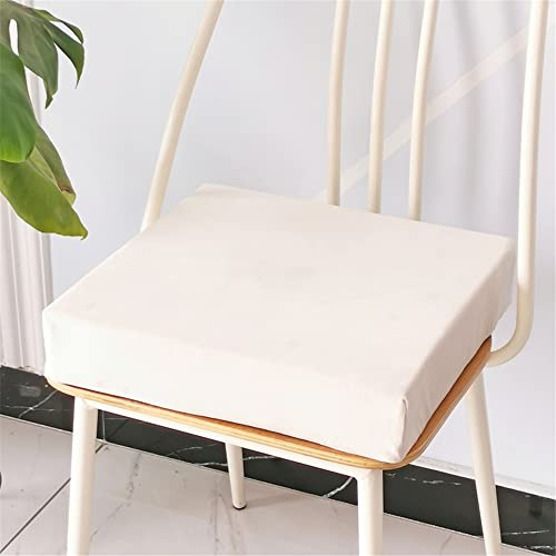 FANSU Sitzerhiohung, Sitzkissen Memory Foam Bequeme Bürostuhl Stuhlkissen für Auto/Esstisch Stühle/Rollstuhl/Gartenstühle/Sofa Rücken Sitzkissen (50x50x8cm,Plüsch weiß)