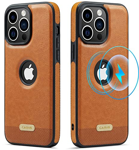 Sibada iPhone 14 Pro Max Leather Case, Compatible with MagSafe Magnetic Vegan Premium Classic Luxury Non-Slip Shock Resistant Elegant (2022) 6.7 inch (Brown)