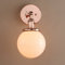 Pathson Réglable Applique Blanc de Lait Boule Verre Abat-jour Lampe Rétro Industrial Applique Murale Rétro Eclairage (Or Rose)