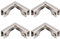 UFURMATE Glasverbinder, 4 Stück, kaltgewalzte Stahl-Glasklemme, 2-Wege-Glasverbinder, randloser Clip-Halter zur Befestigung oder DIY Aquarium, Glas-Windschutz, Glasvitrine, für 3–6 mm Dicke