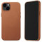 Mujjo Leather Phone Case - Fits iPhones 15 Plus and 14 Plus - MagSafe Compatible - Premium European Leather - Camera Lens Protection - Crafted with Recycled Materials - Slim Profile - Light Tan