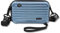 FuninCrea Damen Handy Umhängetasche, PVC Damen Handytasche zum Umhängen, Mini-Koffer-geformt wasserabweisend Umhängetasche mit Schulter und Handgelenkriemen, tragbare Klein Handytasche (Blau)