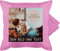 Kissenbezug - eigenem - Foto Bild Geschenk I Dein Bild und Text - 50 x 50 cm - Pink - fotopolster Kissen zum selber designen selbst drucken Photo kuschelkissen photokissen fotokissen