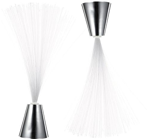 Angoily 2 Stücke LED Glasfaser Licht Glasfaserlampe Fiberglas Farbwechsel Lampe Weihnachten Beleuchtet Tischlampe Fiber Leuchte Nachtlicht Indoor Outdoor Garten Deko Beleuchtung Ornamente