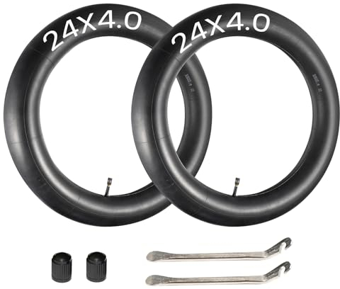 2er-Pack 24 x 4,0 Fat Bike Reifen Schlauch AV 32 mm Schrader-Ventil 61 cm Fat Tubes kompatibel mit E Fat Bike Mountainbike 24 x 3,50 24 x 3,60 24 x 3,80 24 x 4,0 Elektrofahrrad Tat Tubes