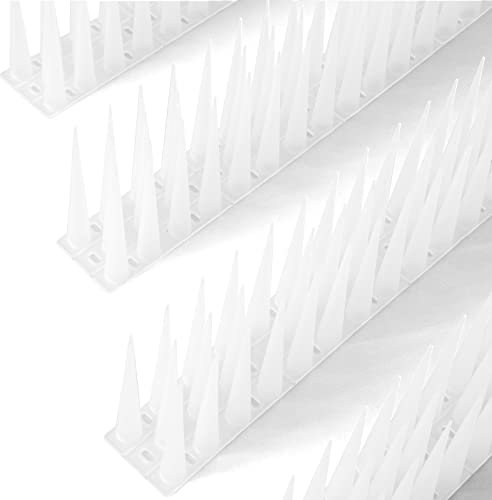 OFFO Bird Spikes High for Anti Pigeons Spikes to Keep Bird or Animals Away, Fence Spikes of Bird Deterrent Covers 1.2m, Height 10cm,Frosted Clear