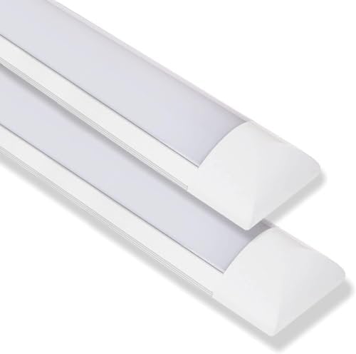 VZLED - Pantalla LED 36W superficie lineal, Luminaria led 120 cm, Plafón techo led, Plafón cocina LED, Lámpara techo, Luz blanco frío 6500K (Pack 2)