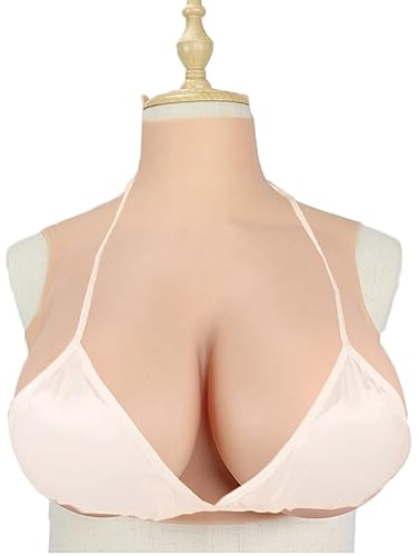 WASHLA Pettorale in Silicone Forme Seno B-H Coppa Realistico Collo Alto Seno Finto Forme per Crossdresser Transgender Drag Queen(Size:Coppa H,Color:Color 2)